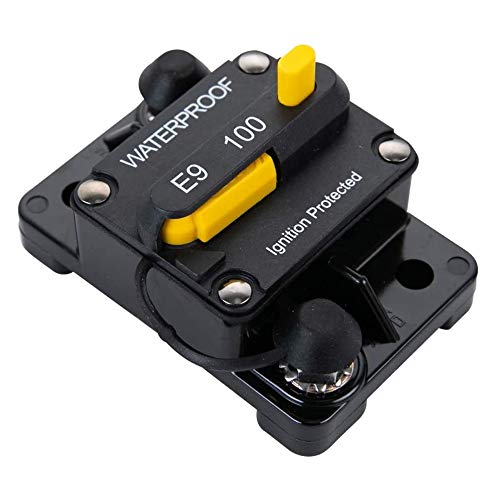 ANJOSHI 100Amp Circuit Breaker 30300A with Manual Reset Trolling Motor Auto Car Marine Bike Stereo Audio Terminal Fuse Inverter for System Current Overload Protection 12V48V DC Waterproof